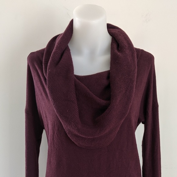 CASLON Side Slit Cowl Neck Tunic, Burgundy, S - Picture 2 of 5
